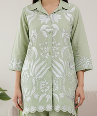 Elegant Rayon Thread Embroidered Co-Ord Set for Women (2 Pc Set)