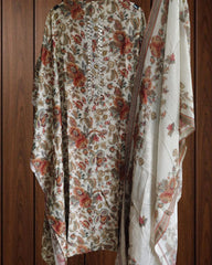 Super Soft Muslin Mirror Work Suit Set with Printed Dupatta (Unstitched)