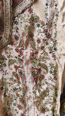 Crepe  designer unstiched kurta with highlighting all over  rayon bottom chiffon dupatta with highlighting