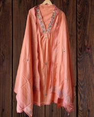 Modal unstiched kurta with hand embroidary on all over kurta rayon bottom n modal dupatta with hand work embroidery