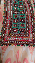 Muslin ikkat print  Suit with hand work