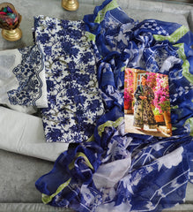 🌸 Pakistani Cotton Embroidery Suit Set – 3 Pc Elegance with shiffon Printed Dupatta 🌸