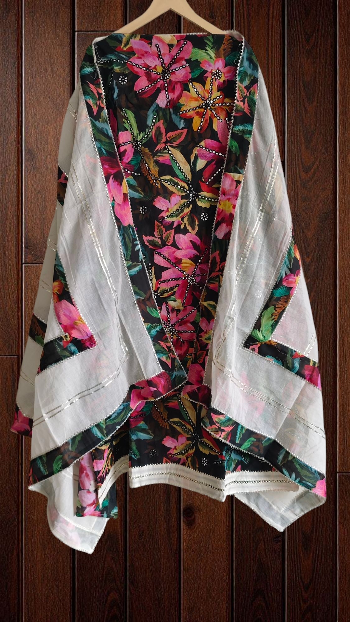 Pakistani PURE Cotton false mirror  UNSTITCHED SUIT