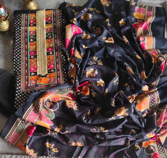 Cotton digital  Printed Suit with lacing  cotton Dupatta & mirror  Work (Unstitched)