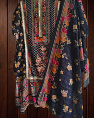 Cotton digital  Printed Suit with lacing  cotton Dupatta & mirror  Work (Unstitched)