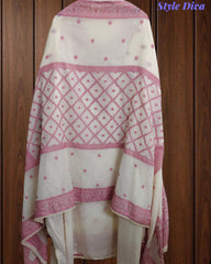 Pure Cotton Weaving Embroidery Unstitched Suit with Coordinated Dupatta