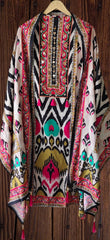 Muslin Digital Print Unstitched Suit with  High-Lighting pearl work n original mirror work