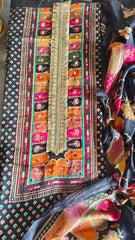 Cotton digital  Printed Suit with lacing  cotton Dupatta & mirror  Work (Unstitched)