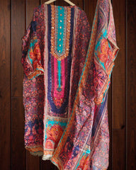 Graceful Glass Organza Kurta With Gotta Work Dupatta Semi-Stitched Suit Set