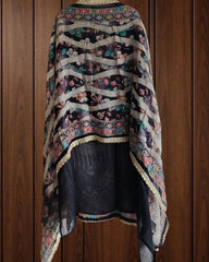 Organza Digital Print Suit with Highlighting Work & Chiffon Dupatta (Unstitched)