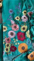 Elegant Soft Organza Unstitched Suit with Embroidery