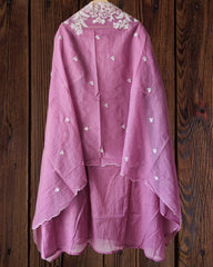 Mul cotton with quilling work n embroidery  on all over kurta rayon bottom n quilling work mul cotton dupatta