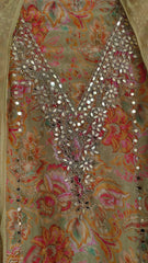 Soft Organza Suit Set with Mirror Sequin Hand Work – Unstitched Grace