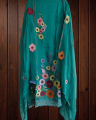 Elegant Soft Organza Unstitched Suit with Embroidery