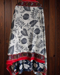Pure Cotton Printed Suit with Coin Neck Work & Floral Dupatta