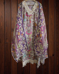 Muslin Digital Print Semi-Stitched Suit with Croatia Laced Dupatta