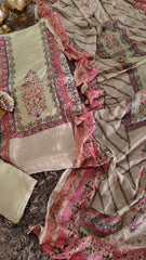 Crepe pakistani unstiched Suit