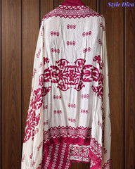 Cotton Digital Print Unstitched Suit with Bead Work and Mul Dupatta