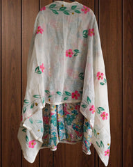 Cotton Printed Suit with Brush Paint Kota Dupatta & Neck Work (Unstitched)