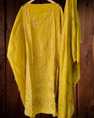 Crepe Parsi Embroidered Un-Stitched Suit Set