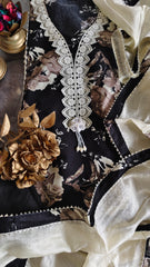 Pakistani pure rayon  crochia lacing suit