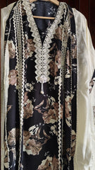 Pakistani pure rayon  crochia lacing suit