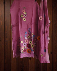 Elegant Soft Organza Unstitched Suit with Embroidery