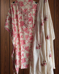 🧵 Modal Kashmiri Embroidery Suit Set with Muslin Dupatta and  Cotton Bottom (Unstitched)